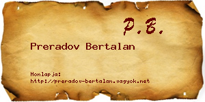 Preradov Bertalan névjegykártya